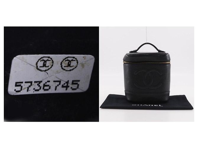 Necessaire Chanel Vintage Timeless Caviar Tall Nero - vista 5