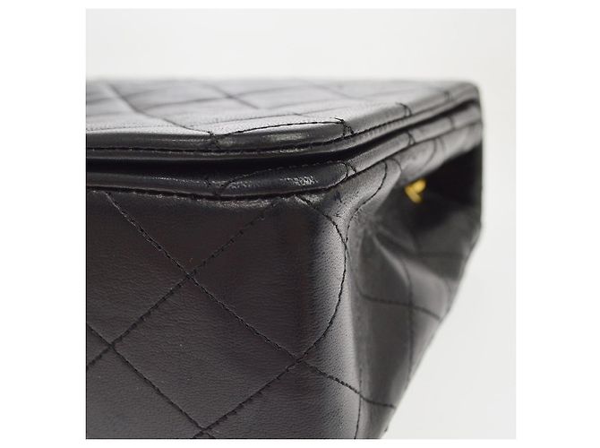 Chanel Vintage Full Flap Quilted Lambskin Small Nero - vista 7