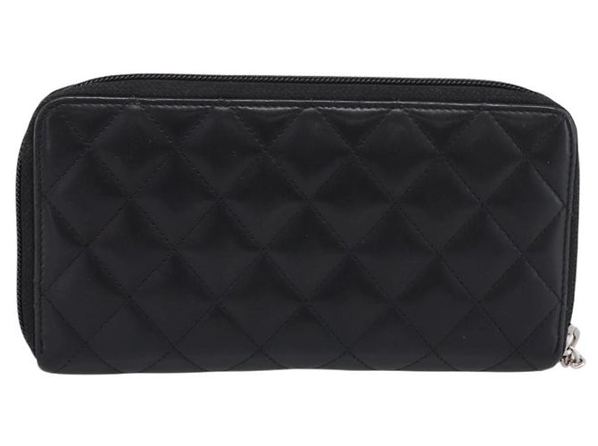 Chanel Cambon Zip Around Quilted Lambskin Long Nero - vista 2
