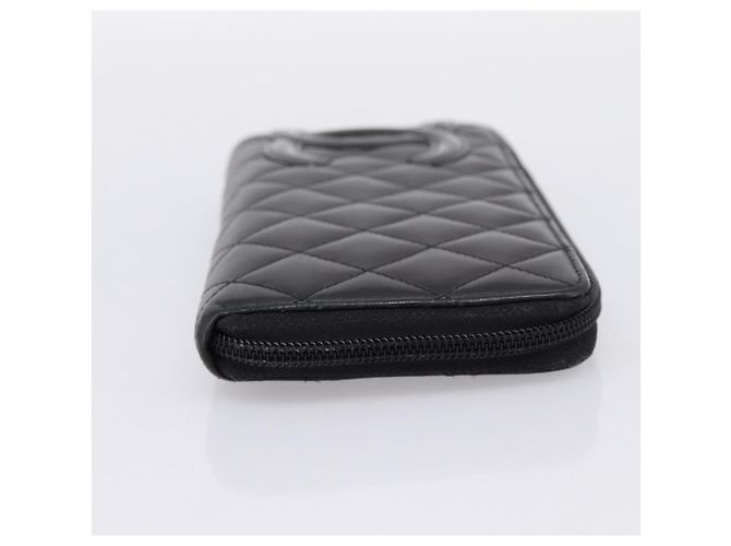 Chanel Cambon Zip Around Quilted Lambskin Long Nero - vista 4