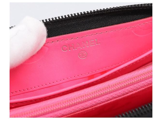 Chanel Cambon Zip Around Quilted Lambskin Long Nero - vista 6