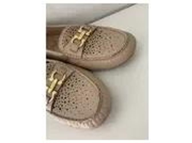 Gancini Salvatore Ferragamo Mocassini in pelle traforata beige - vista 5