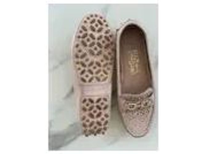 Gancini Salvatore Ferragamo Mocassini in pelle traforata beige - vista 8