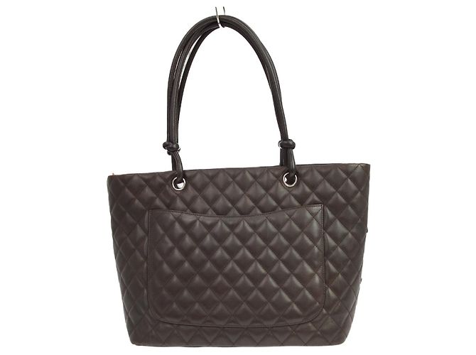 Chanel Cambon Tote aus gestepptem Leder Large Braun - Ansicht 2