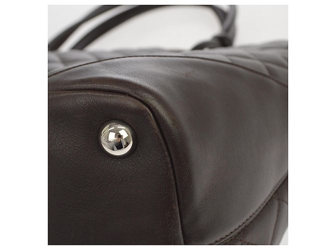 Chanel Cambon Tote aus gestepptem Leder Large Braun - Ansicht 6