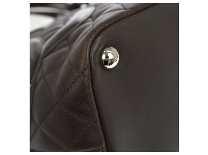 Chanel Cambon Tote aus gestepptem Leder Large Braun - Ansicht 7