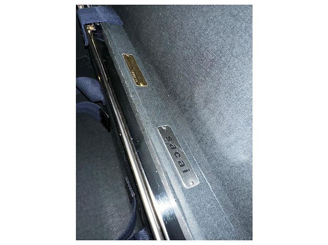 Sacai Valigia da cabina in alluminio Nero Silver hardware - vista 12