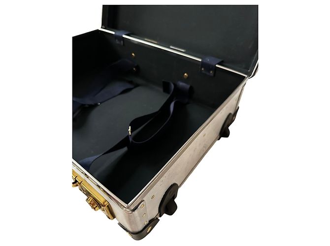 Sacai Valigia da cabina in alluminio Nero Silver hardware - vista 14