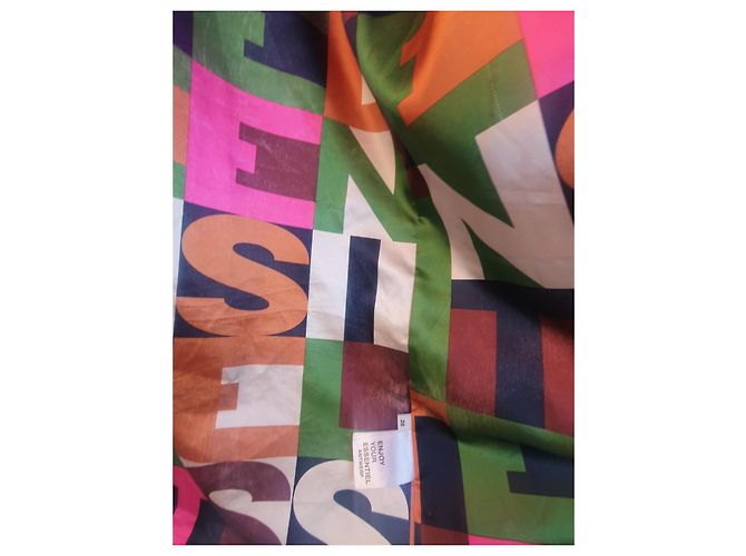 Essentiel Antwerp Abrigo largo de piel sintética marrón con forro estampado Castaño Multicolor - vista 3