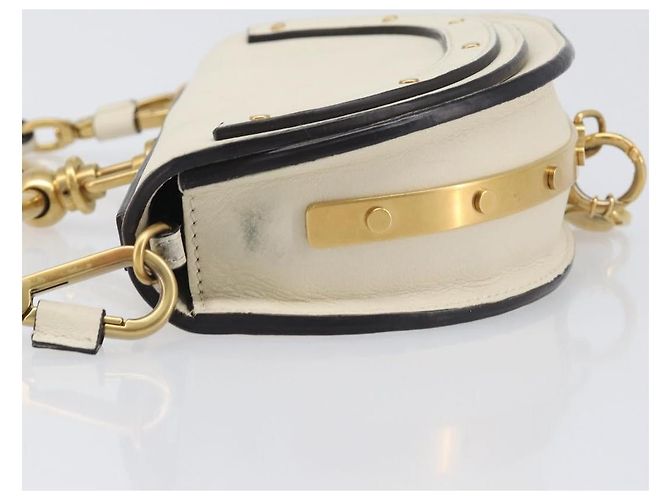 Chloé Chloe Nile Minaudière Leather Bianco - vista 4