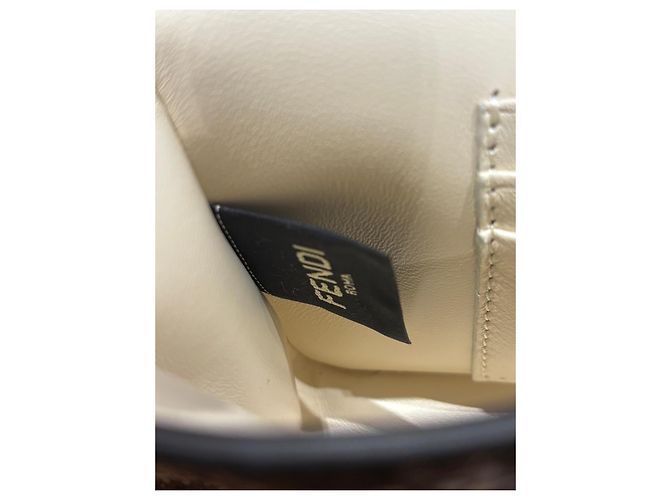 Fendi Baguette Tasche aus Pythonleder Braun Beige Grau - Ansicht 4