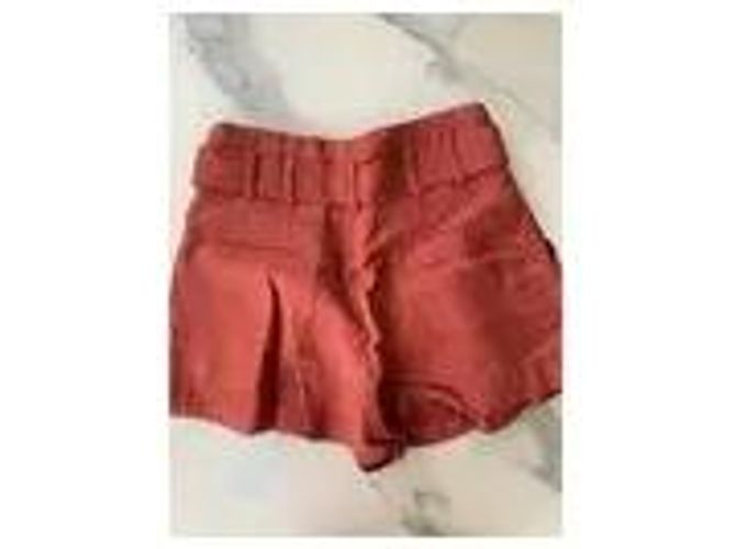 Sandro Pantaloncini in Viscosa Corallo Marrone Bordò - vista 4