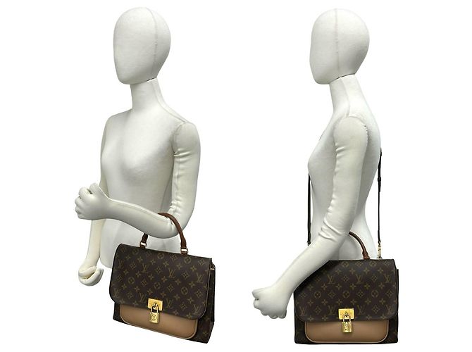 Borsa a tracolla Louis Vuitton Marignan Monogram in pelle Marrone - vista 2