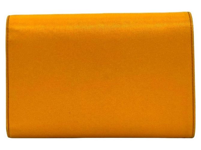 Prada Triangle Logo Plate Nylon Bi-fold Geldbörse Orange - Ansicht 2