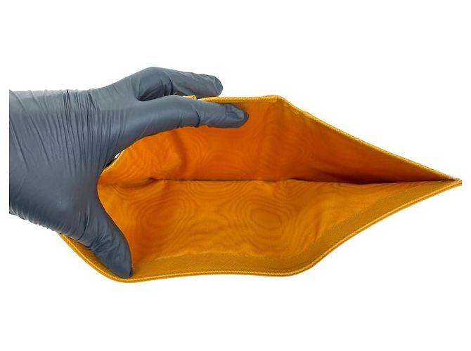 Prada Triangle Logo Plate Nylon Bi-fold Geldbörse Orange - Ansicht 8