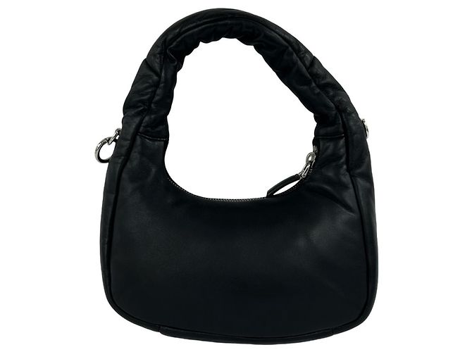 Bolsa Prada em couro Nappa acolchoado com logo Triangle Preto - vista 3