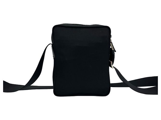 Borsa a tracolla Prada in nylon e pelle con logo triangolo Nero - vista 3