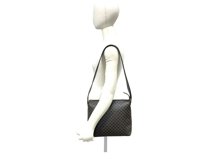 Céline Borsa a tracolla CELINE Macadam Blazon Triomphe Pattern Marrone Nero - vista 2
