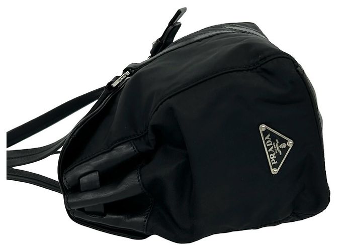 Prada Triangle Logo Hardware Tote Bag Schwarz - Ansicht 5