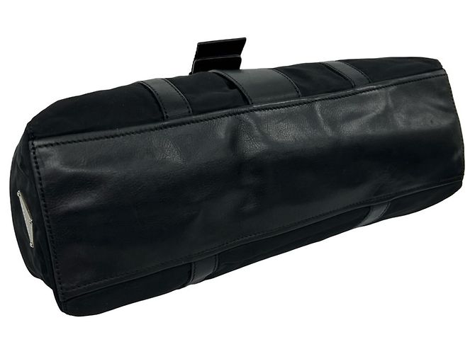 Prada Triangle Logo Hardware Tote Bag Schwarz - Ansicht 7