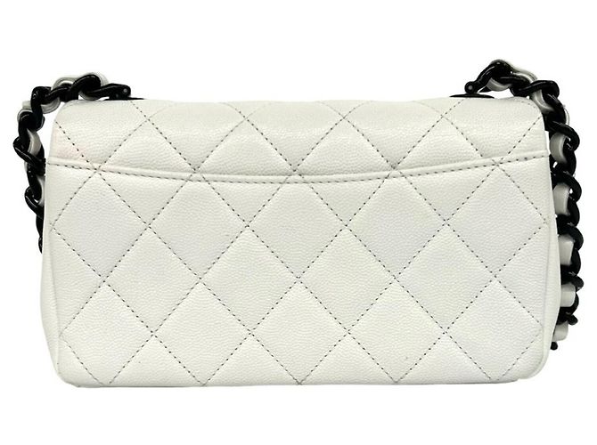 Borsa a tracolla Chanel Matelassé Coco Mark Hardware Nero Bianco - Ansicht 3