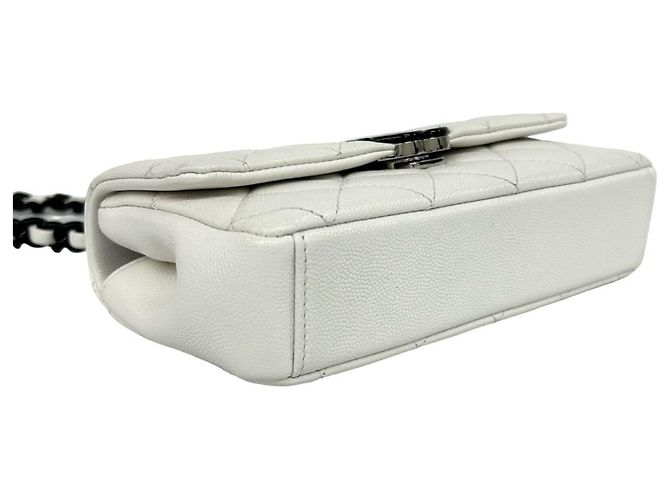 Borsa a tracolla Chanel Matelassé Coco Mark Hardware Nero Bianco - Ansicht 7