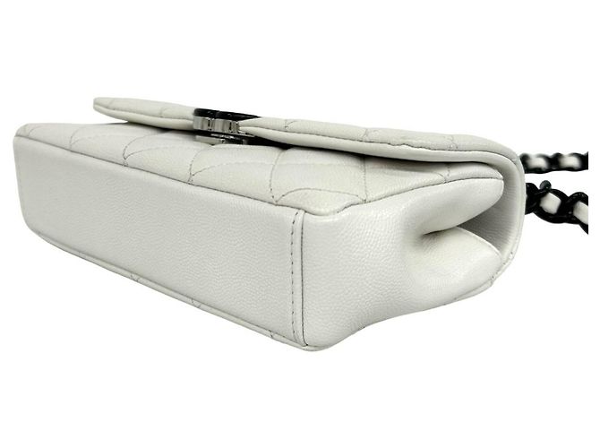 Borsa a tracolla Chanel Matelassé Coco Mark Hardware Nero Bianco - Ansicht 8