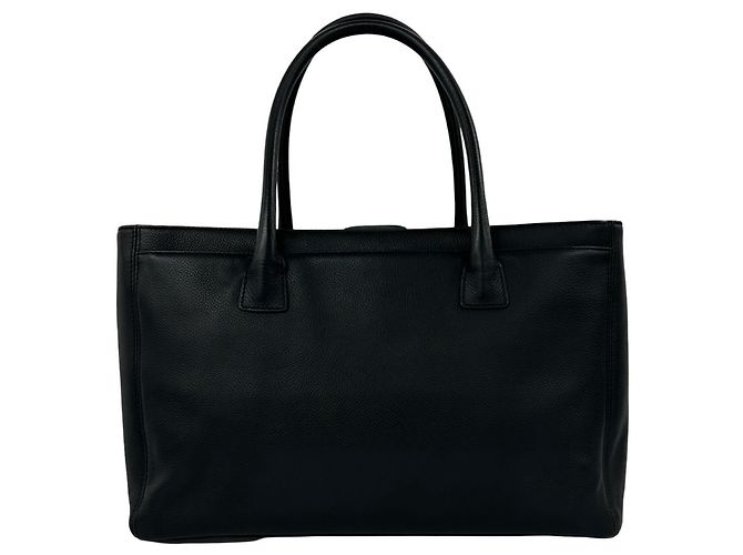 Borsa Chanel Executive Tote in pelle di vitello grana nera Nero - vista 3