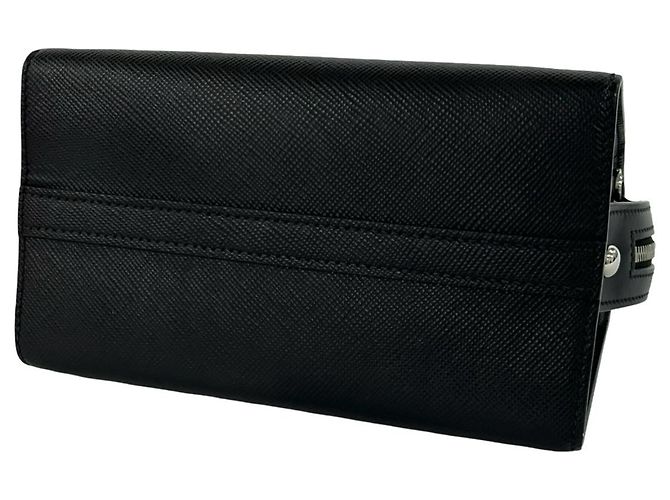 Borsa Prada Christen in pelle Saffiano con logo triangolare in metallo Nero - vista 8