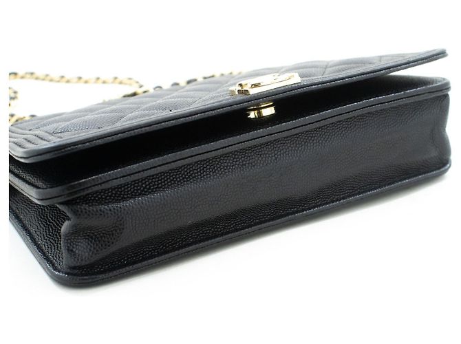 Chanel Boy Wallet on Chain quilted caviar Nero - vista 4