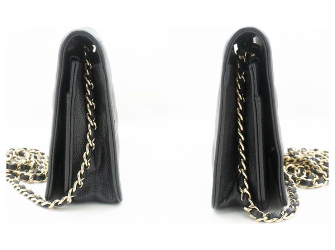 Chanel Boy Wallet on Chain quilted caviar Nero - vista 5
