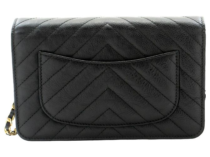 Chanel Wallet on Chain Chevron Caviar Nero - vista 2