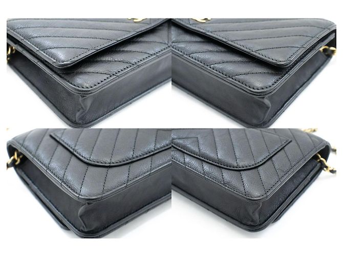 Chanel Wallet on Chain Chevron Caviar Nero - vista 6
