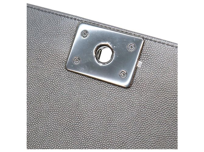 Borsa Chanel Boy in pelle caviar nera Nero - vista 12
