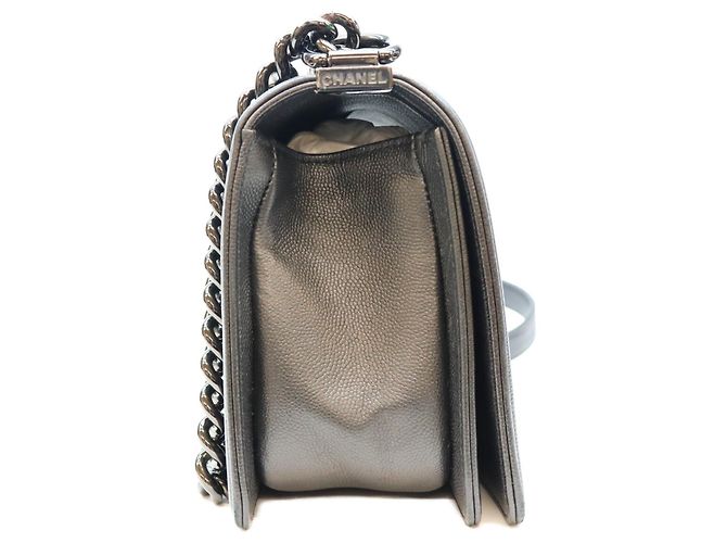 Borsa Chanel Boy in pelle caviar nera Nero - vista 4