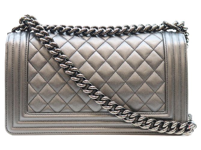 CHANEL A67086 Borsa a tracolla Boy Chanel 25 Medium in pelle caviar nera Nero - vista 3
