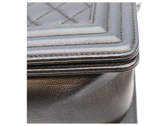 CHANEL A67086 Borsa a tracolla Boy Chanel 25 Medium in pelle caviar nera Nero - vista 7