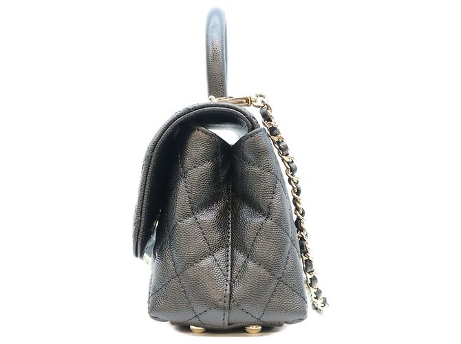 Coco Handle Borsa a tracolla Chanel AS2215 in pelle caviar nera Nero - vista 2