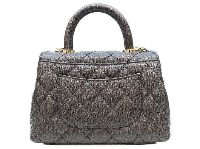 Coco Handle Borsa a tracolla Chanel AS2215 in pelle caviar nera Nero - vista 3