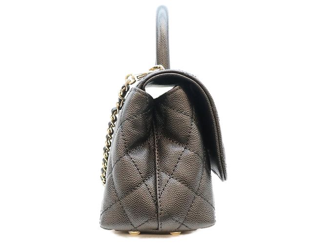 Coco Handle Borsa a tracolla Chanel AS2215 in pelle caviar nera Nero - vista 4
