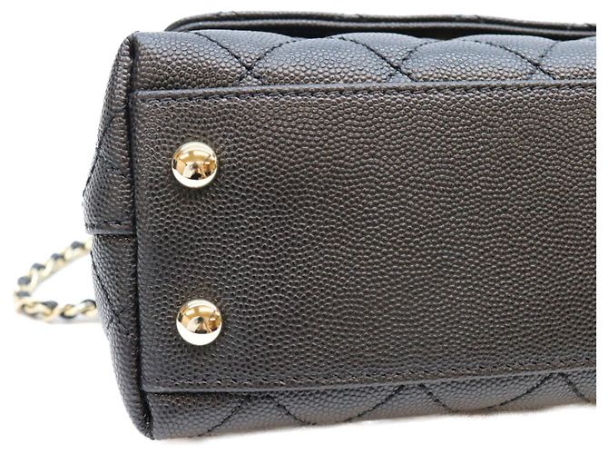 Coco Handle Borsa a tracolla Chanel AS2215 in pelle caviar nera Nero - vista 8
