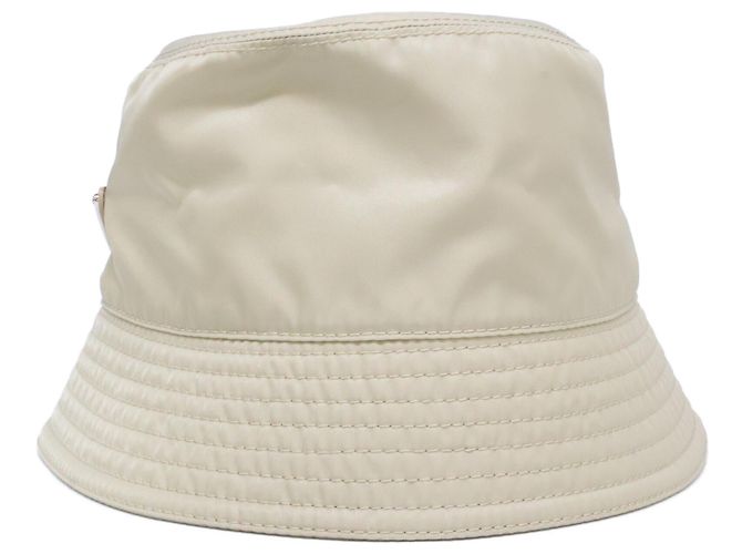 Cappello bucket Prada con logo Triangle Beige - vista 2