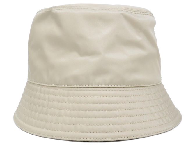 Cappello bucket Prada con logo Triangle Beige - vista 3