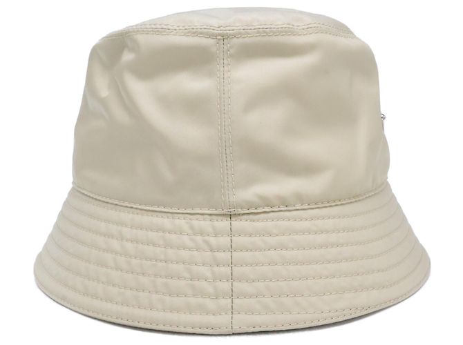 Cappello bucket Prada con logo Triangle Beige - vista 4