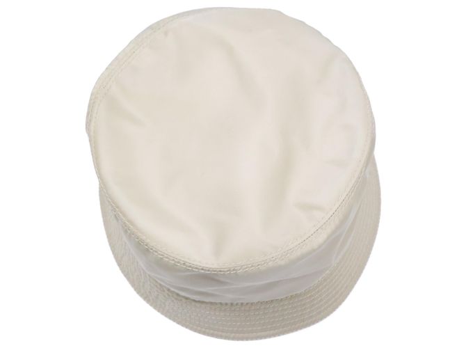 Cappello bucket Prada con logo Triangle Beige - vista 6