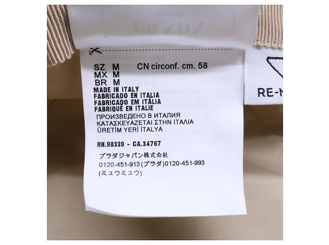 Cappello bucket Prada con logo Triangle Beige - vista 8