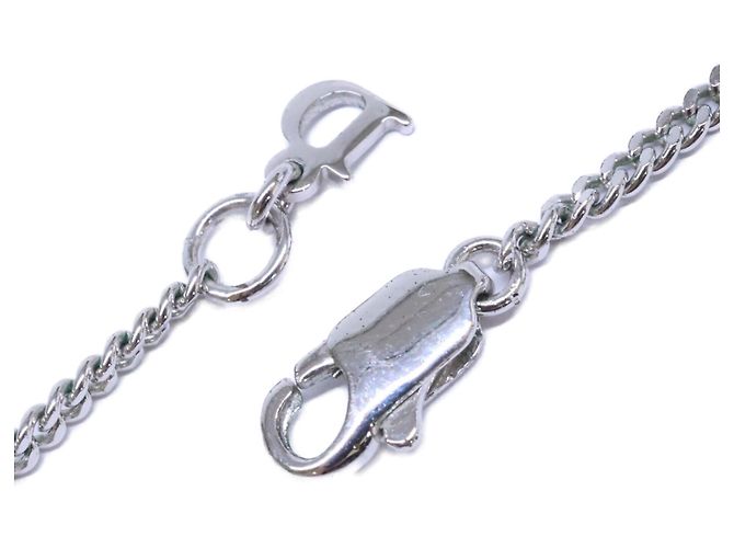 Collana a catena con pendente a nastro e strass Christian Dior Argento Rosa - vista 7