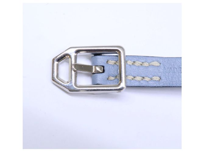 Hermès Bracciale Double Tour in pelle C-Stamp Hermes Blu navy Blu chiaro - vista 6