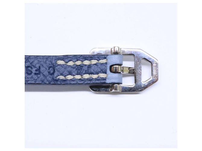 Hermès Bracciale Double Tour in pelle C-Stamp Hermes Blu navy Blu chiaro - vista 7