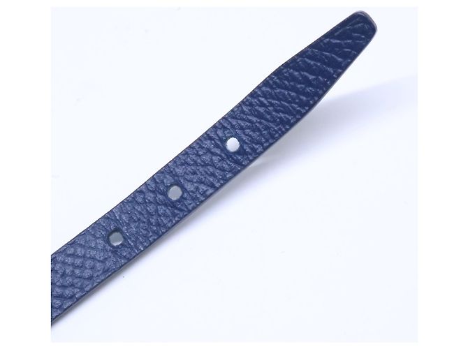 Hermès Bracciale Double Tour in pelle C-Stamp Hermes Blu navy Blu chiaro - vista 9
